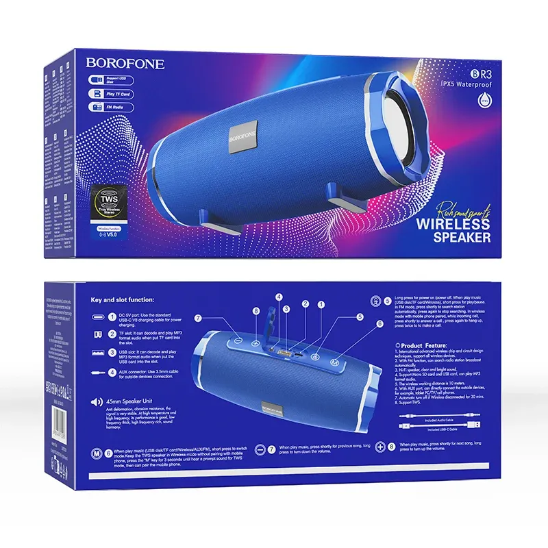 Բարձրախոս Bluetooth|BOROFONE BR3-կապույտ