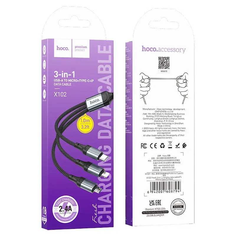 HOCO USB X102 3IN1 Սև
