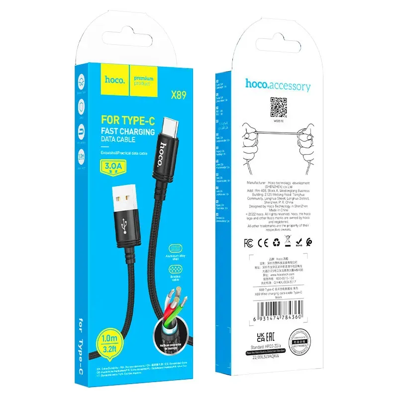 HOCO USB X89 TYPE-C Սև