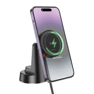 BOROFONE BH208 Մագնիսական հեռախոսի բռնակ անլար լիցքավորմամբ Սև
