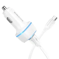 BOROFONE BZ14 Մեքենայի լիցքավորիչ + Micro-USB մալուխ (2 USB) – Սպիտակ