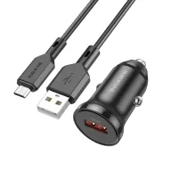 BOROFONE BZ18 Մեքենայի լիցքավորիչ + Micro-USB մալուխ – Սև