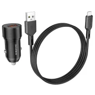 BOROFONE BZ19A Մեքենայի լիցքավորիչ + Micro-USB մալուխ – Սև