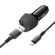 BOROFONE BZ31 Մեքենայի լիցքավորիչ + Micro-USB մալուխ – Սև