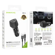 BOROFONE BZ31A Մեքենայի լիցքավորիչ + Micro-USB մալուխ – Սև