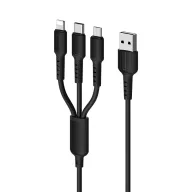 Լիցքավորման Լար 3-ը 1-ում| BOROFONE BX16|Lightning /Micro-USB/Type-C-սև