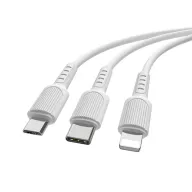 Լիցքավորման Լար 3-ը 1-ում| BOROFONE BX16|Lightning /Micro-USB/Type-C-սպիտակ