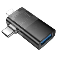 HOCO ԱԴԱՊՏԵՐ UA36E Ios/Type-c to USB OTG 2-in-1 Սև