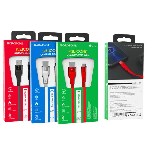 Լիցքավորման Լար  Micro-USB | BOROFONE BU18-կարմիր