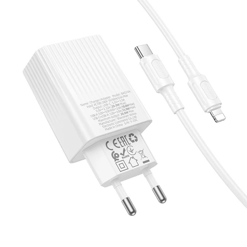 BOROFONE ԼԻՑՔԱՎՈՐԻՉ BAS74A TYPE-C TO IOS Սպիտակ 3