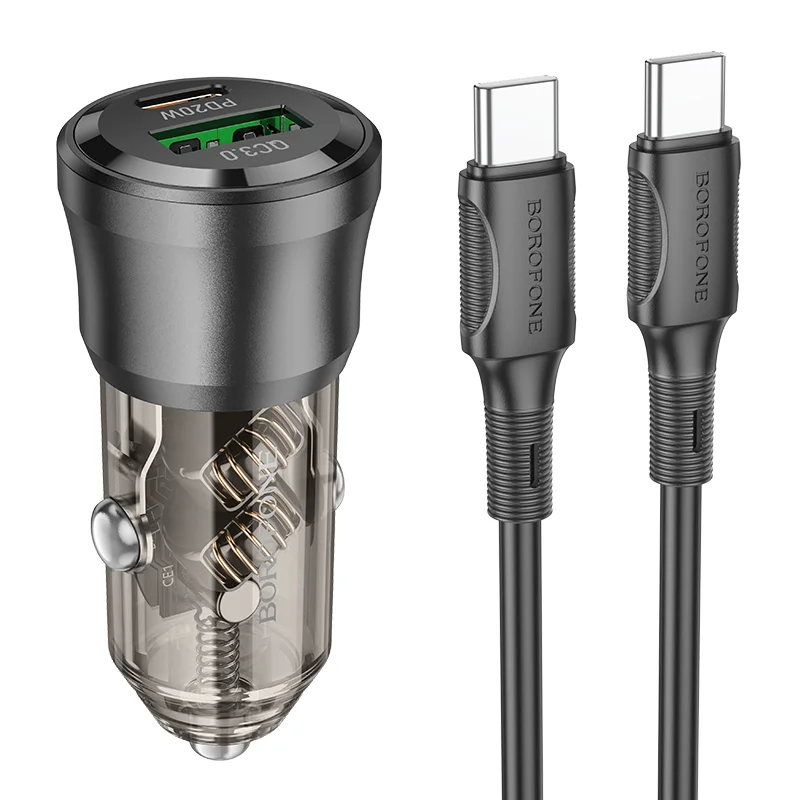 BOROFONE BZ25 Արագ լիցքավորիչ (PD 20W) + Type-C to Type-C մալուխ – Սև 2