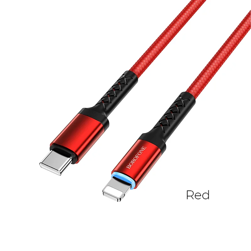 Լիցքավորման Լար Type-C to Lightning | BOROFONE BU22-կարմիր 3