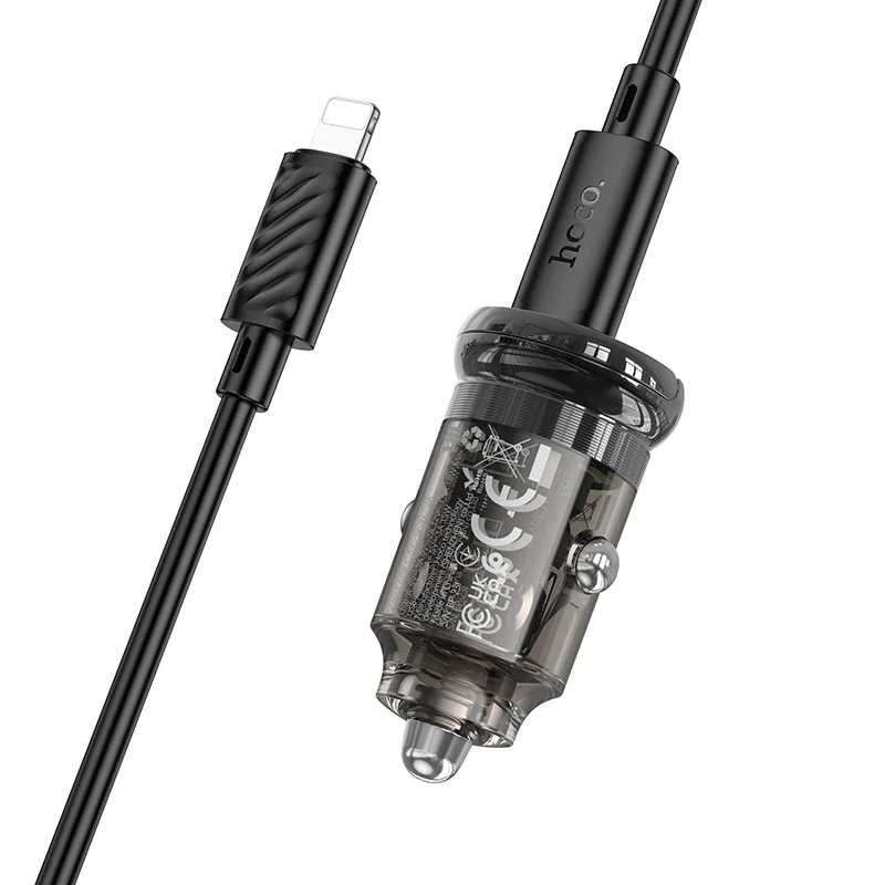 HOCO Z53A Մեքենայի լիցքավորիչ (Type-C-ից Lightning մալուխով) – Սև 3