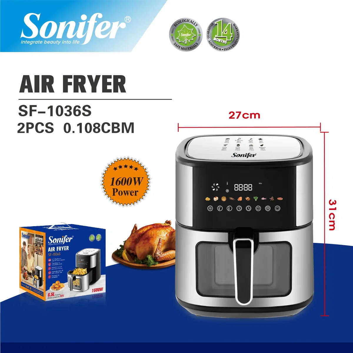 SONIFER SF-1036S Աերոգրիլ 6․5Լ 3