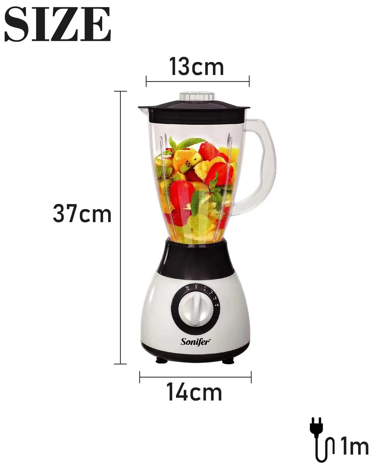 SONIFER SF-8010 Բլենդեր 2-ը 1-ում Սև 3