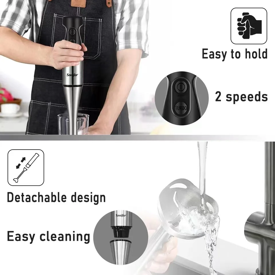 SONIFER SF-8030 Ձեռքի Բլենդեր Սև 3